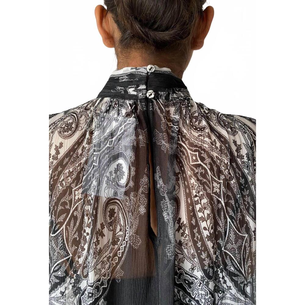NEW HEMANT & NANDITA viri high neck with cami top in black white - Picture 7 of 7